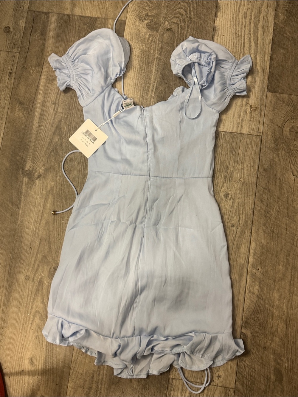 Selfie Leslie Light Blue Ruched Ruffle Sundress - Picture 8 of 8